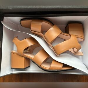 J. Crew Tan Strappy Block Heels